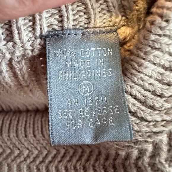 Lord & Taylor Tan Heavy Weight Knit Sweater sz M - Picture 9 of 12